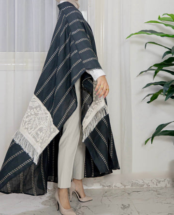 Dark olive linen caftan