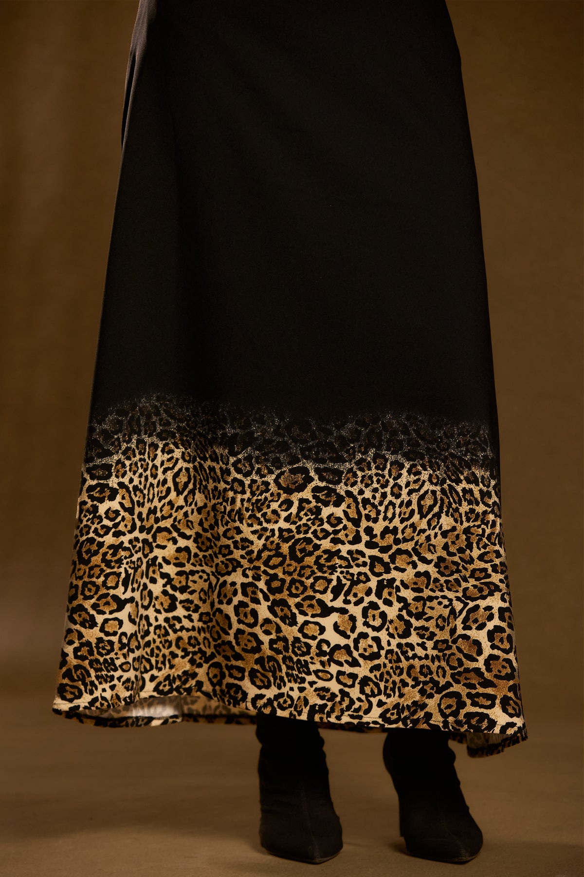 Black Leopard Skirt