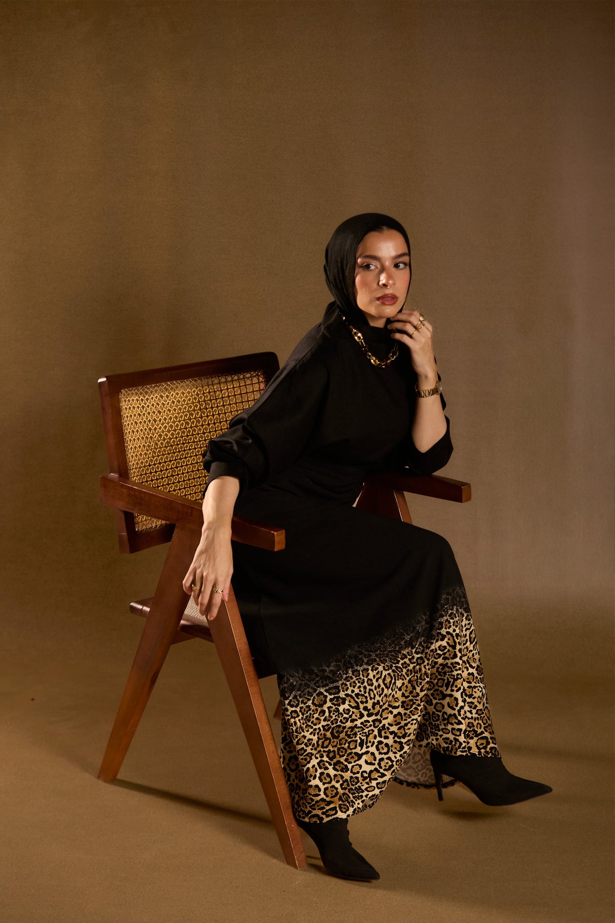 Black Leopard Skirt