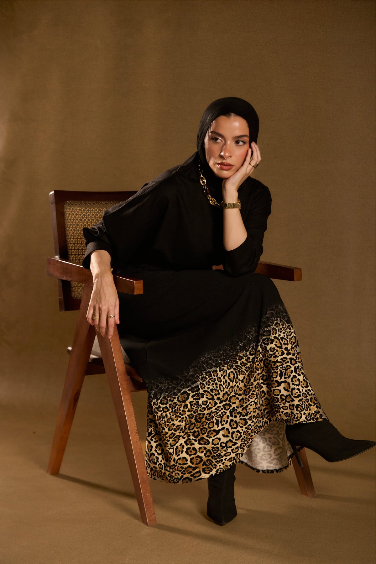 Black Leopard Skirt