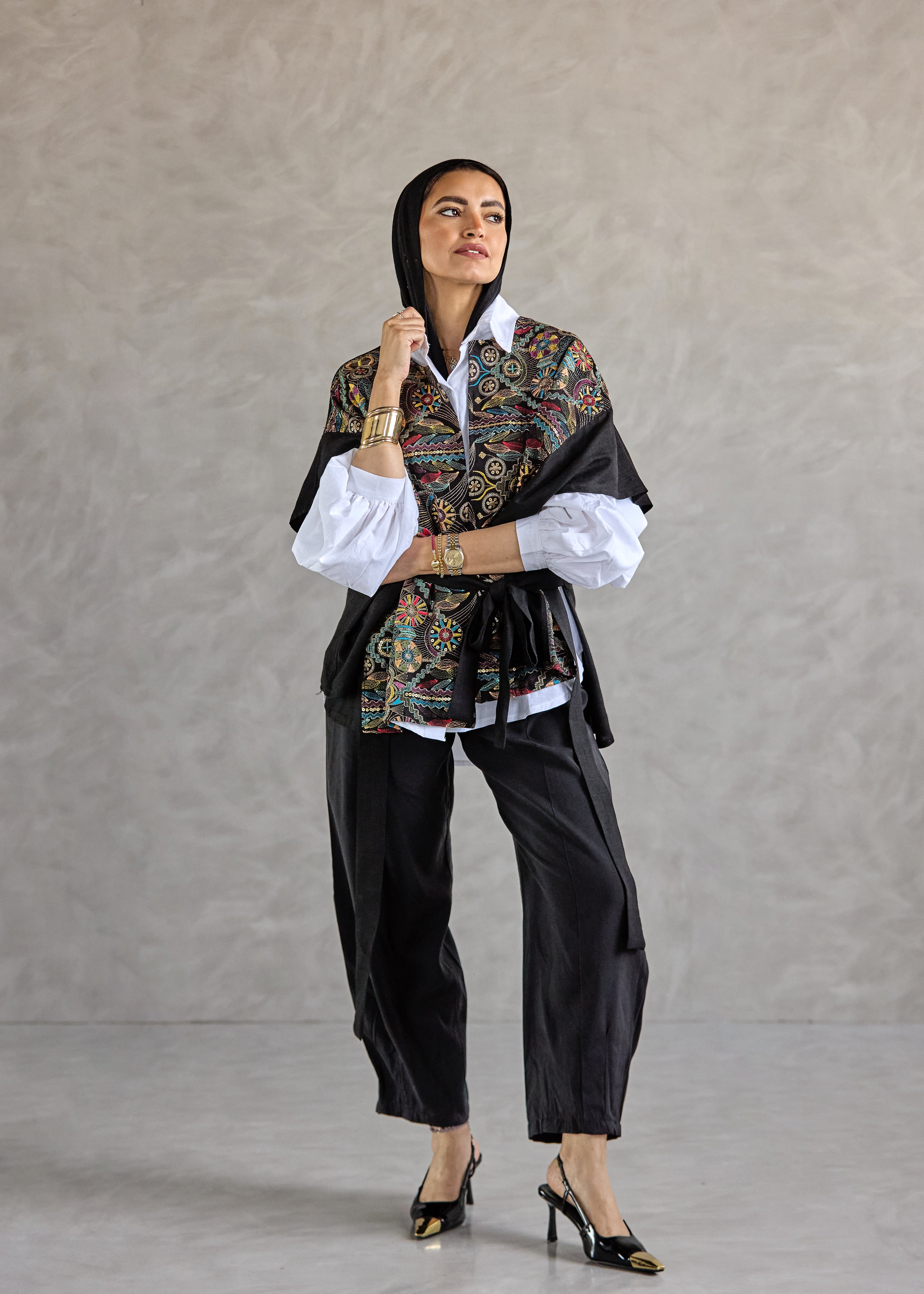 Black Mosaic vest