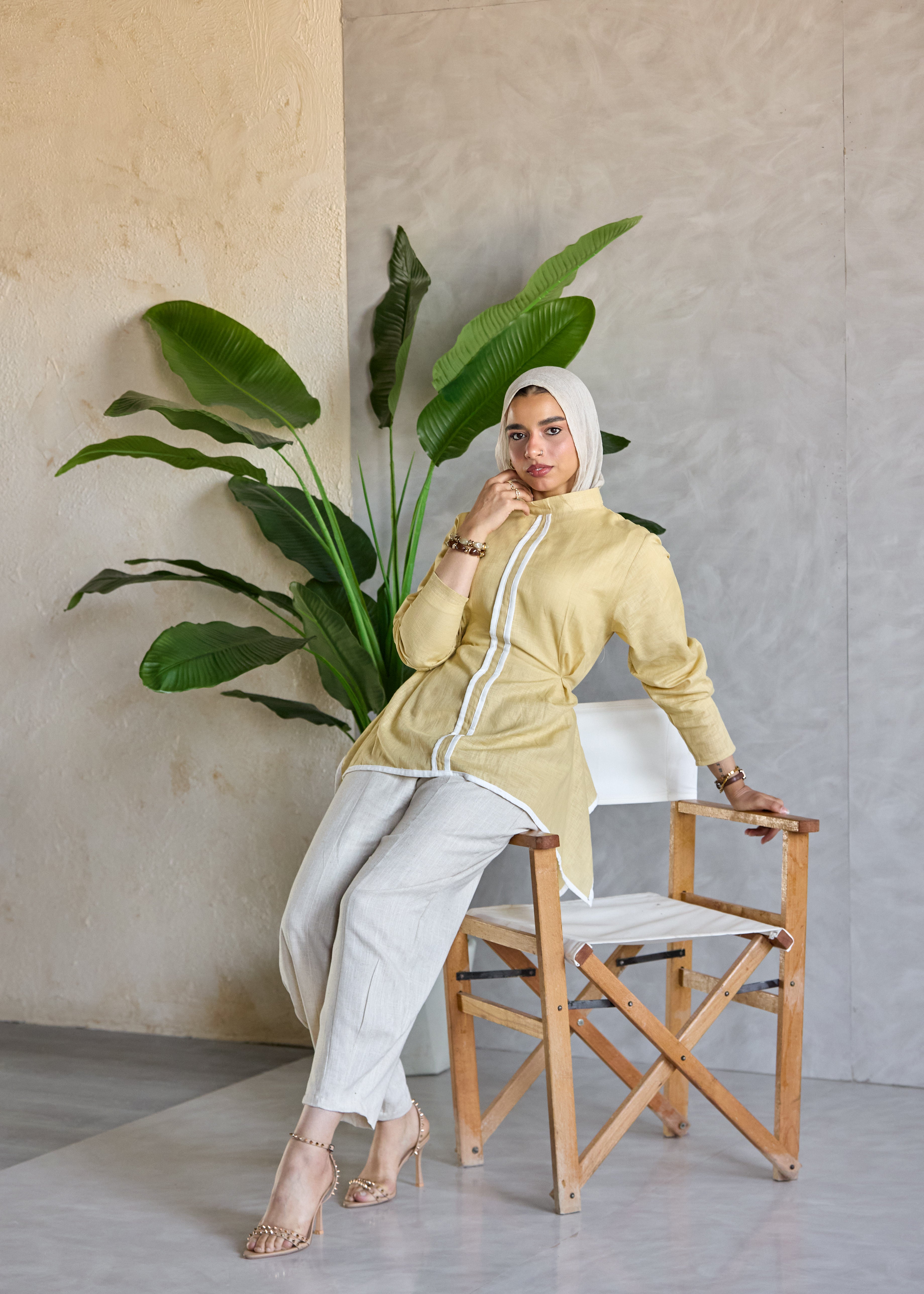 Contrast Line Blouse