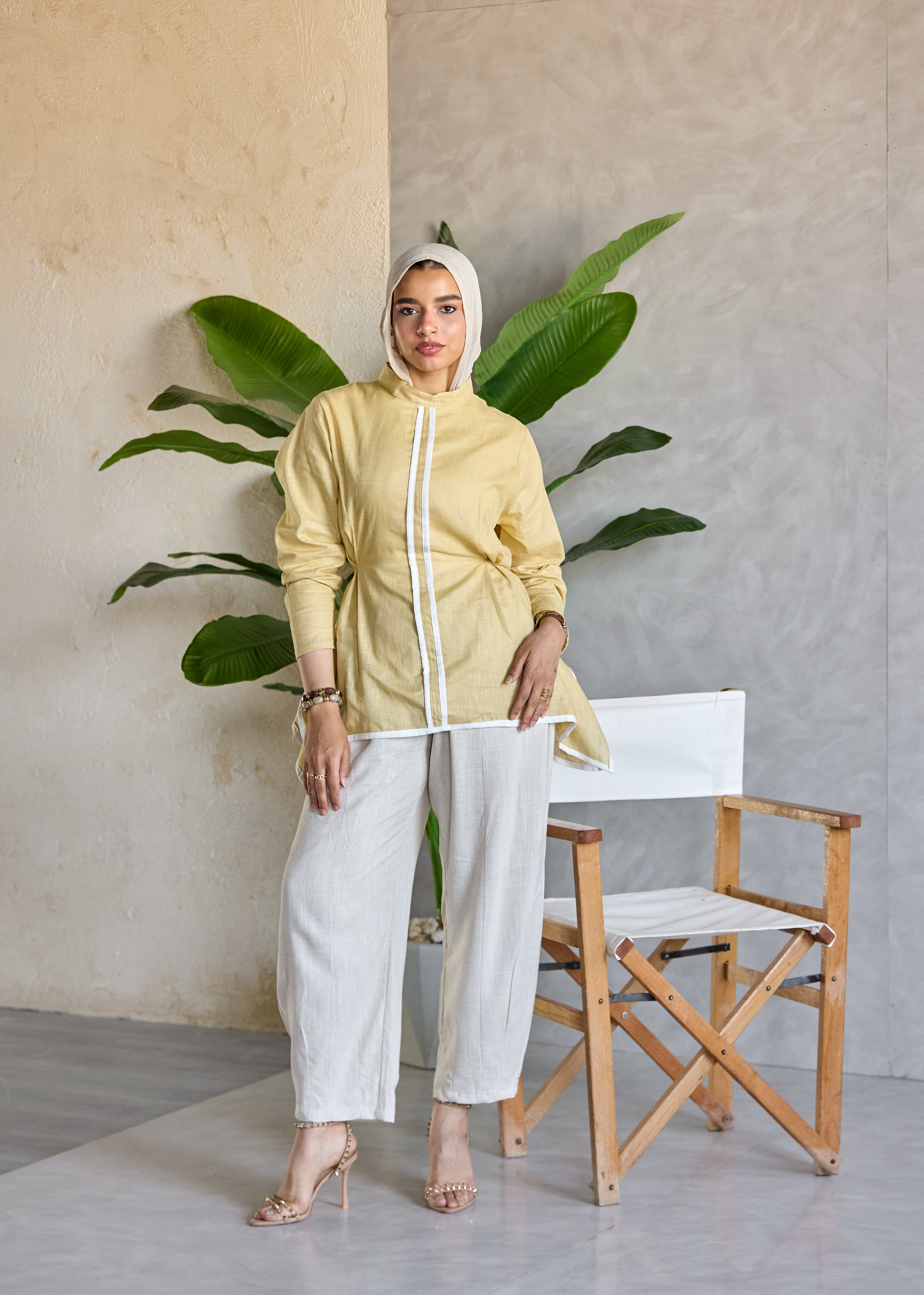 Contrast Line Blouse