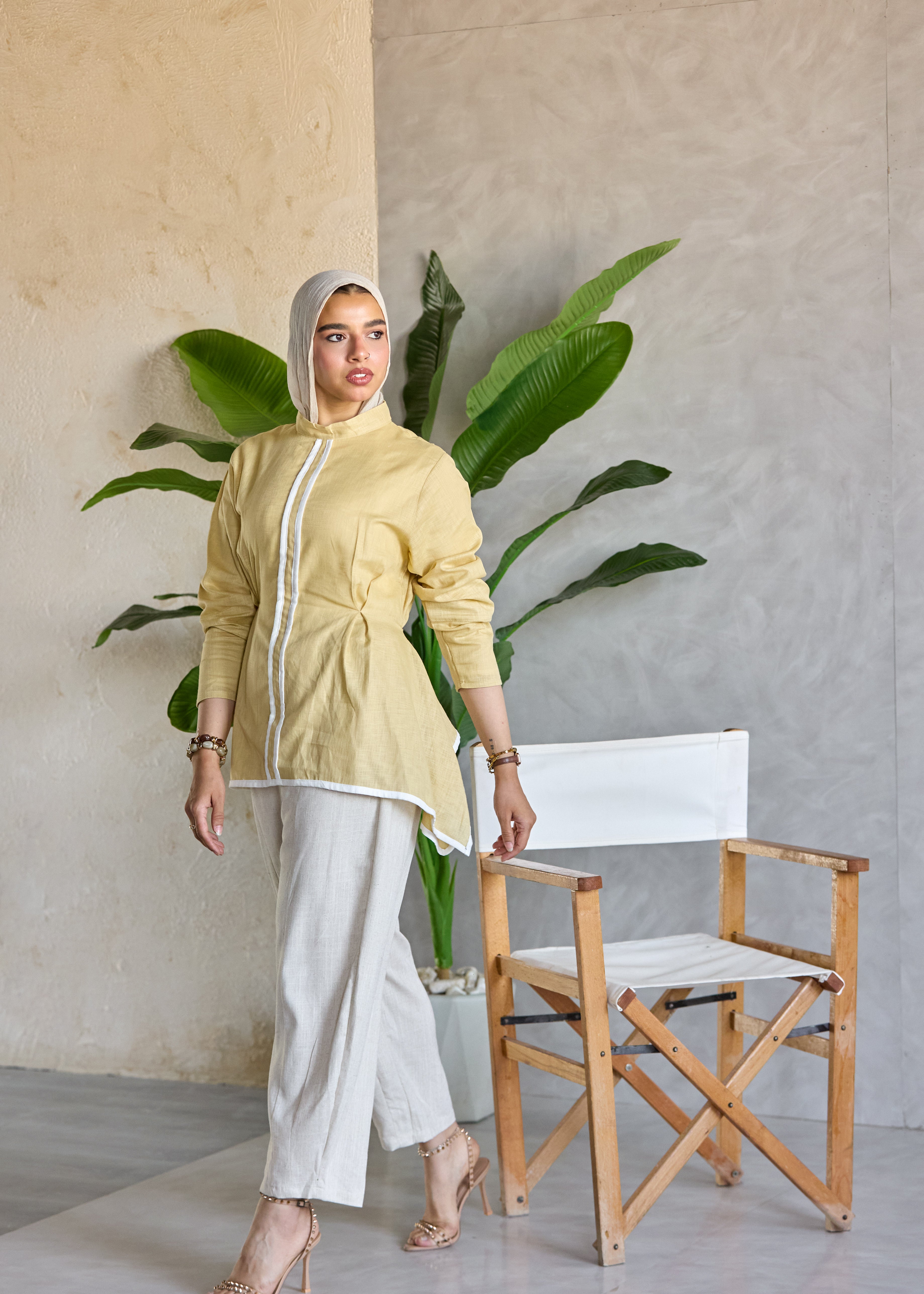 Contrast Line Blouse