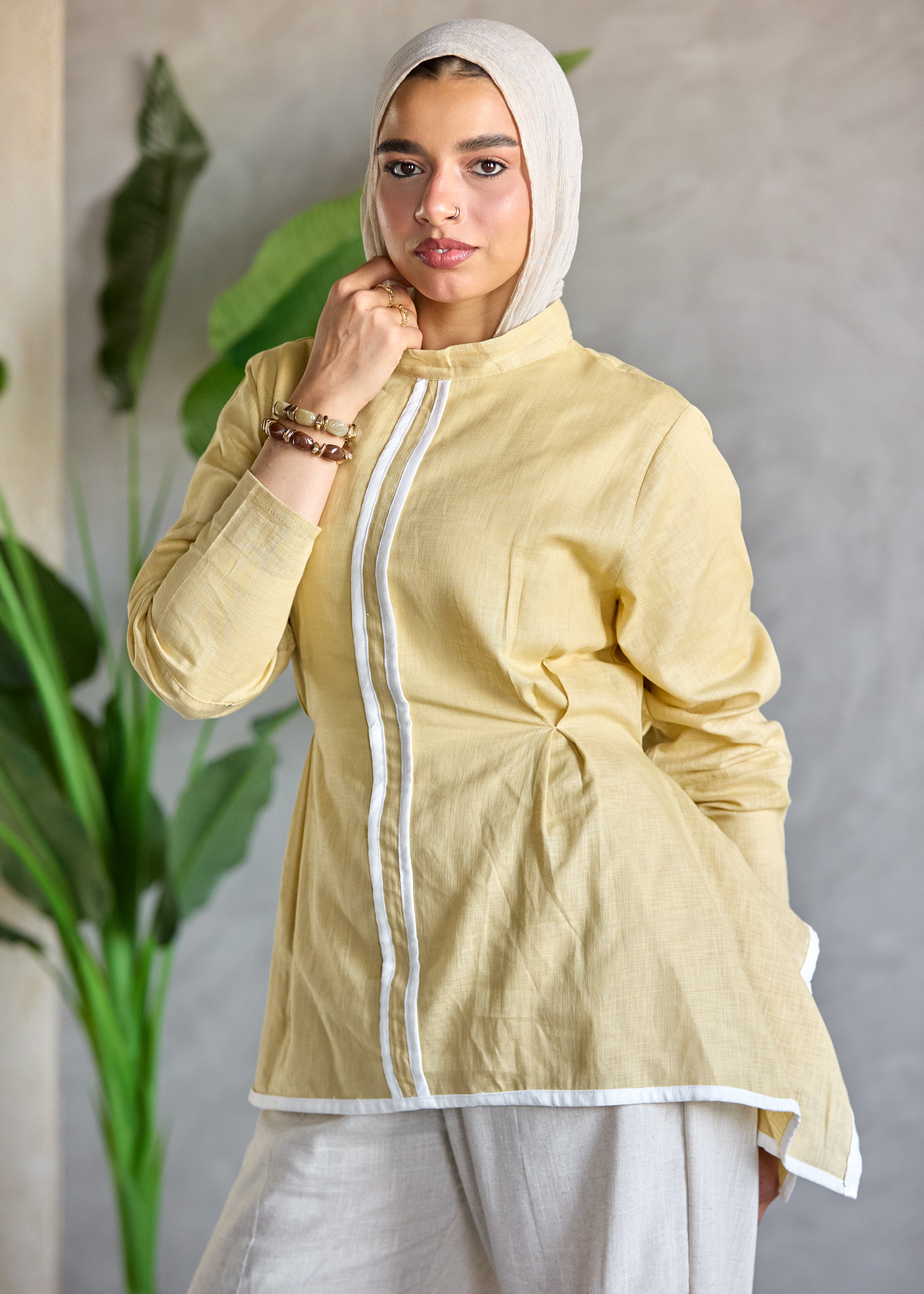 Contrast Line Blouse