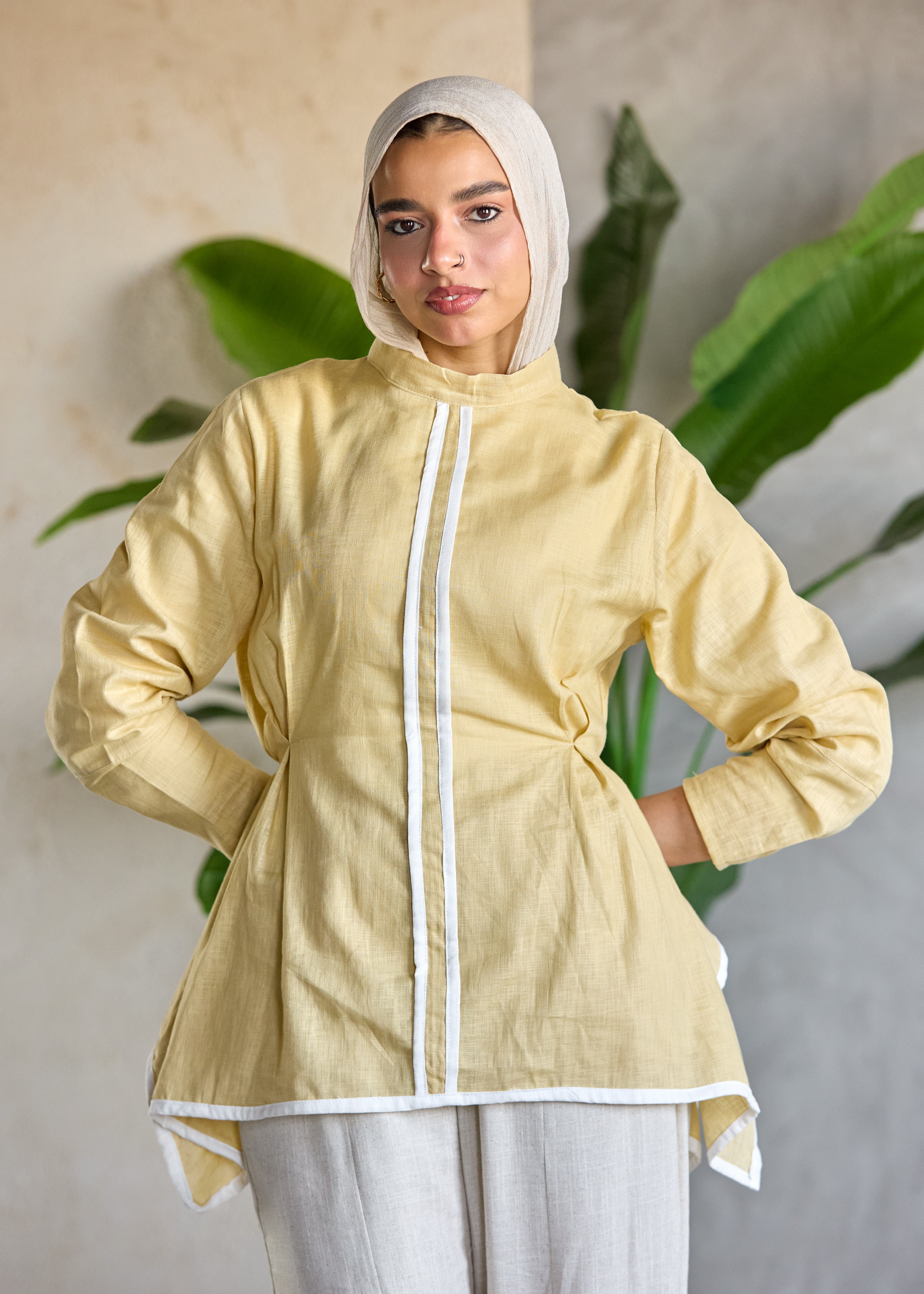Contrast Line Blouse