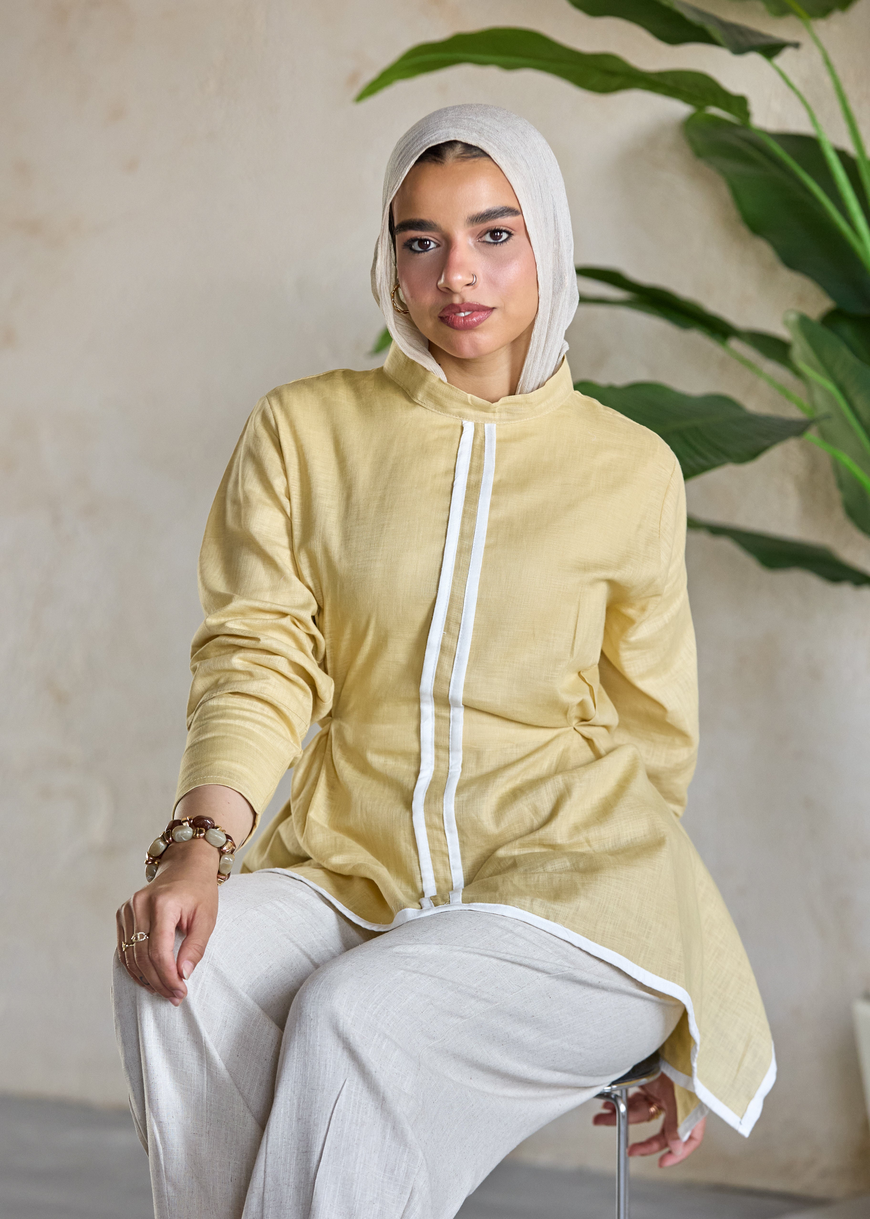Contrast Line Blouse