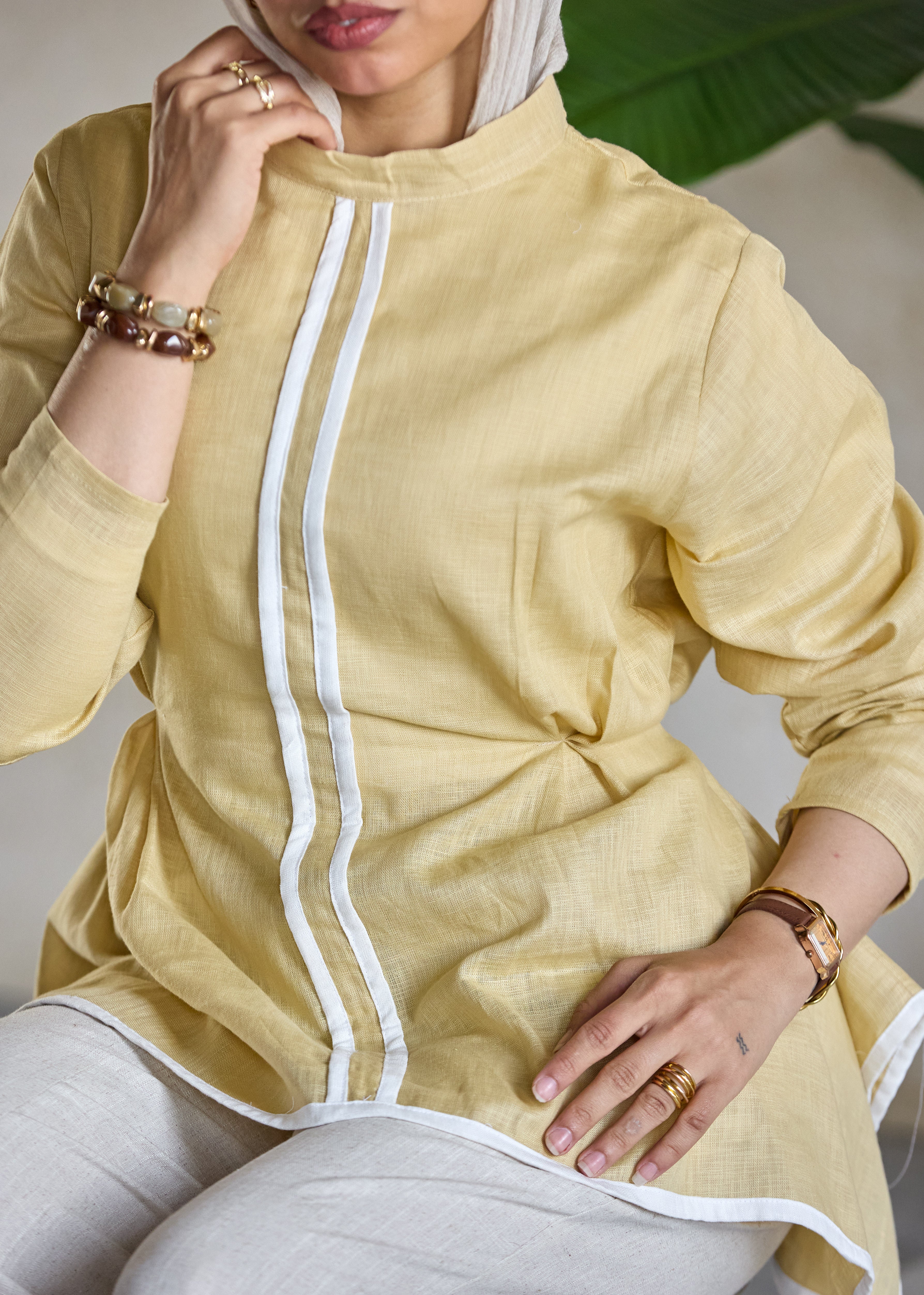 Contrast Line Blouse