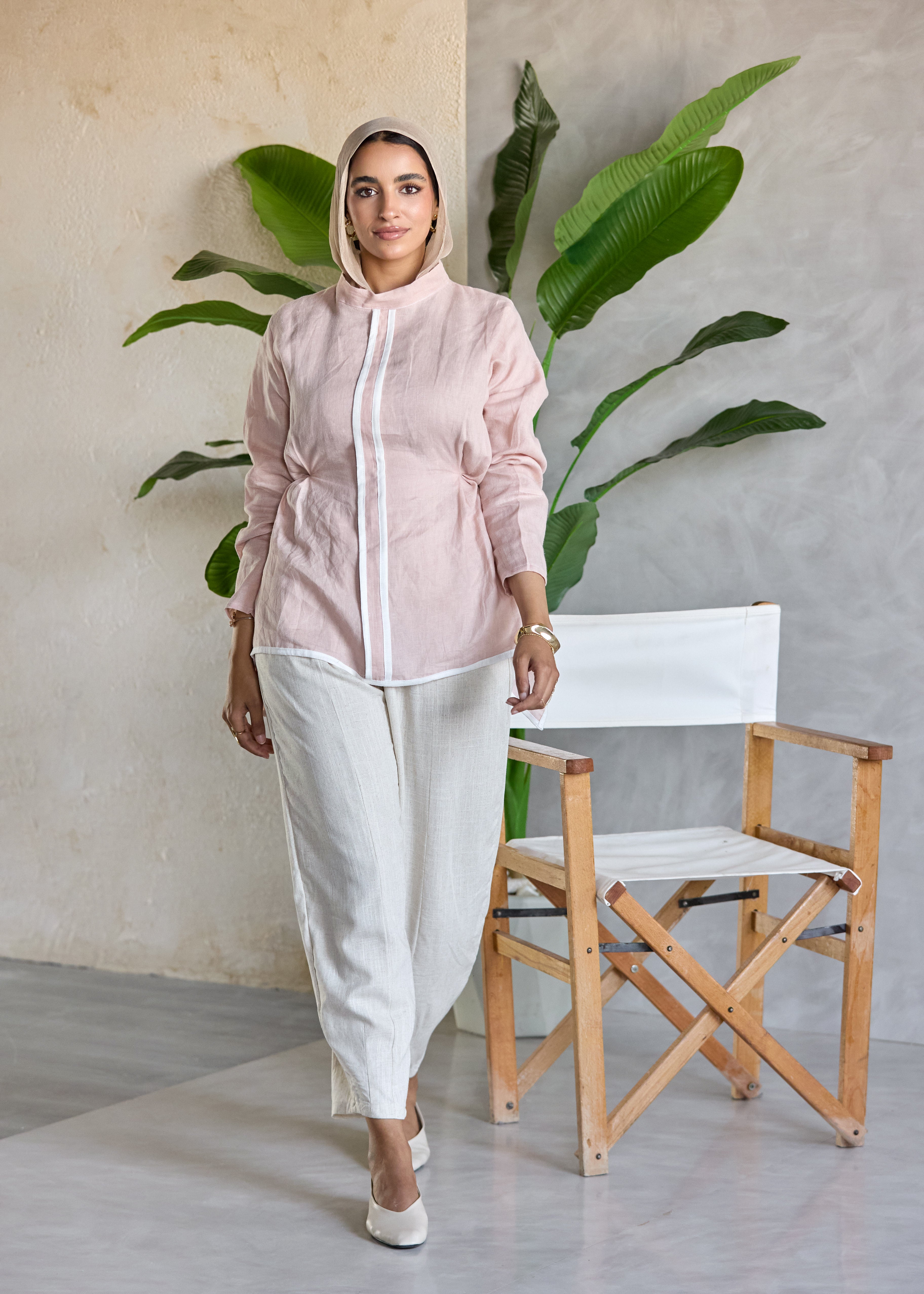 Contrast Line Blouse