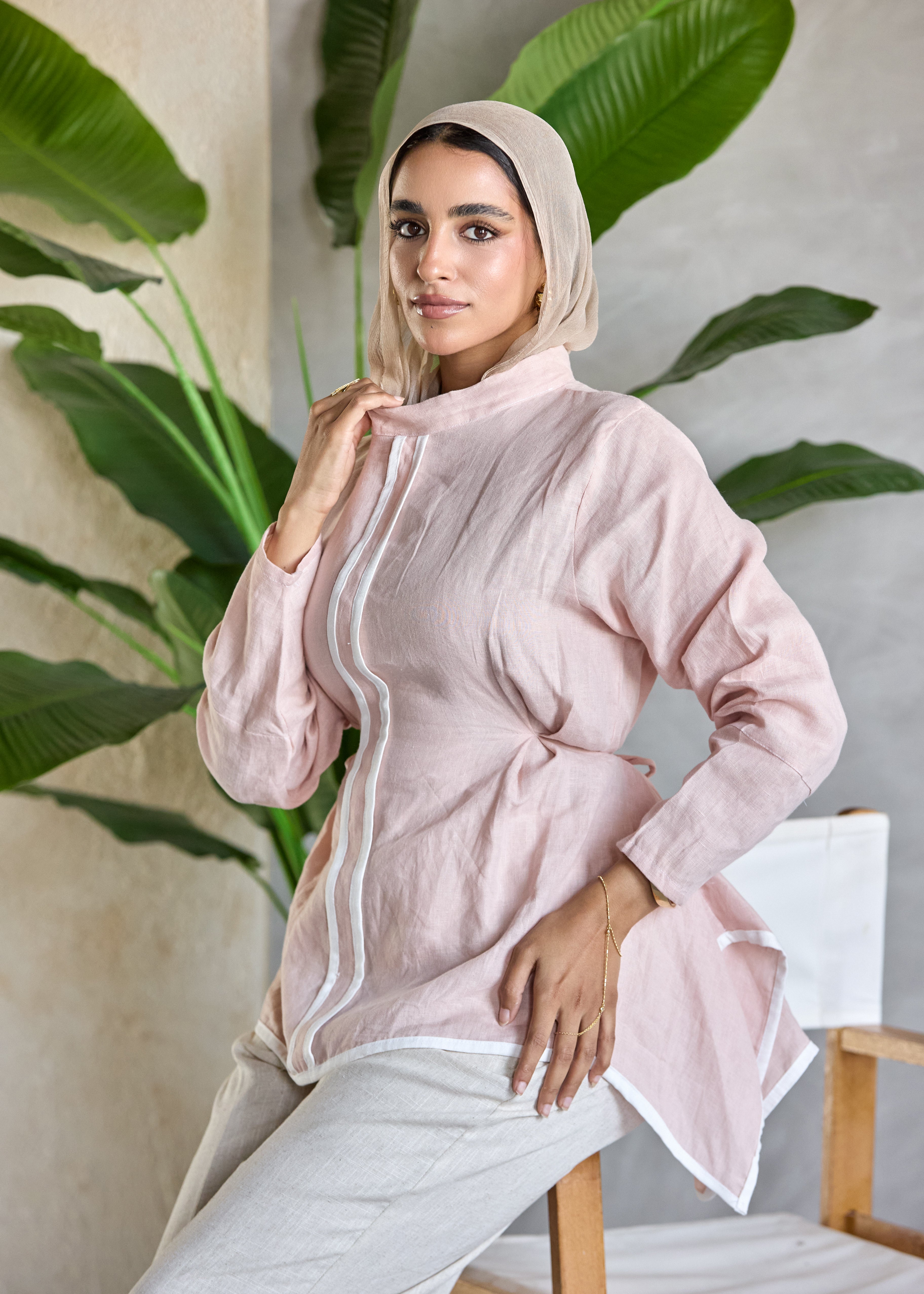 Contrast Line Blouse