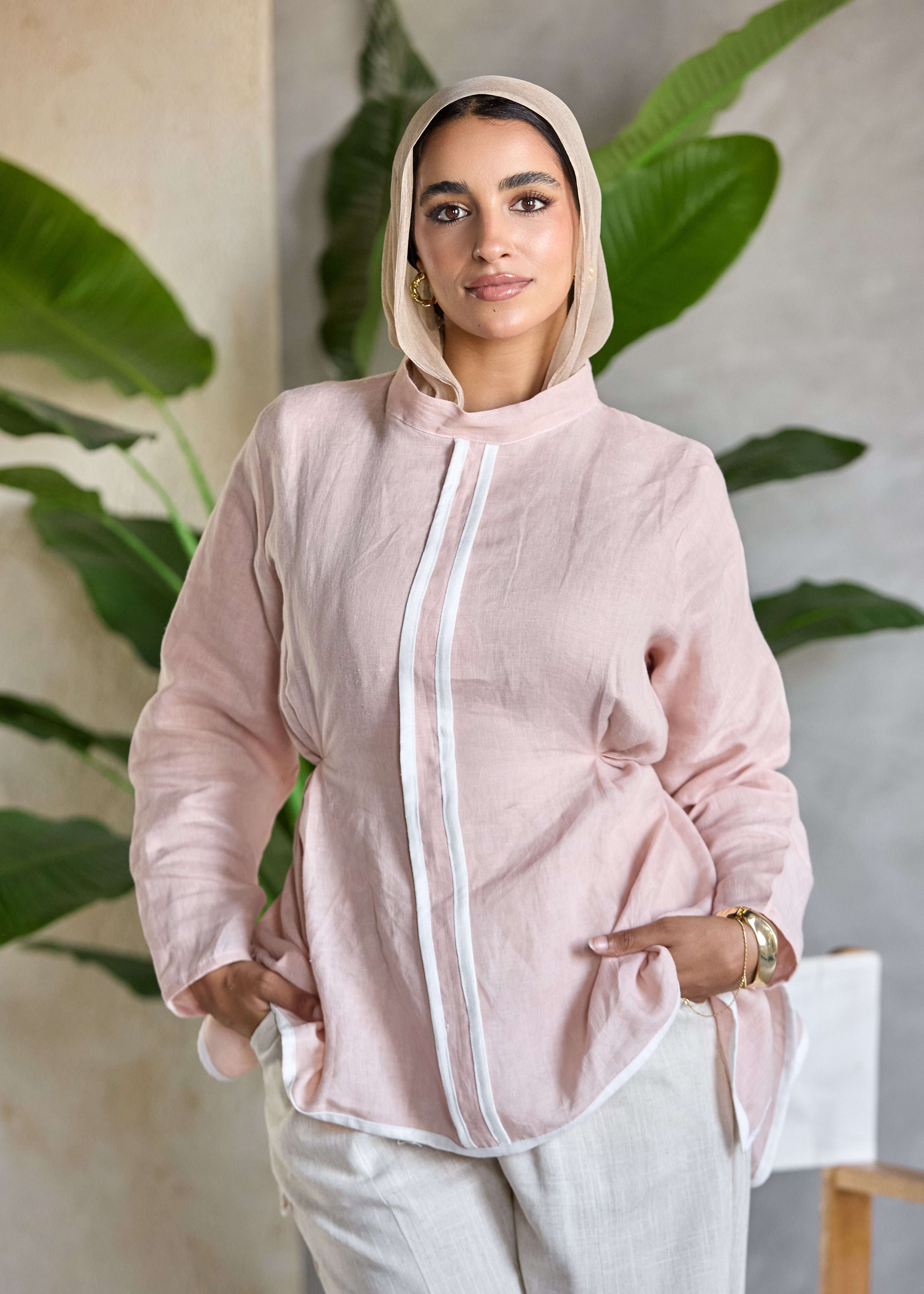 Contrast Line Blouse