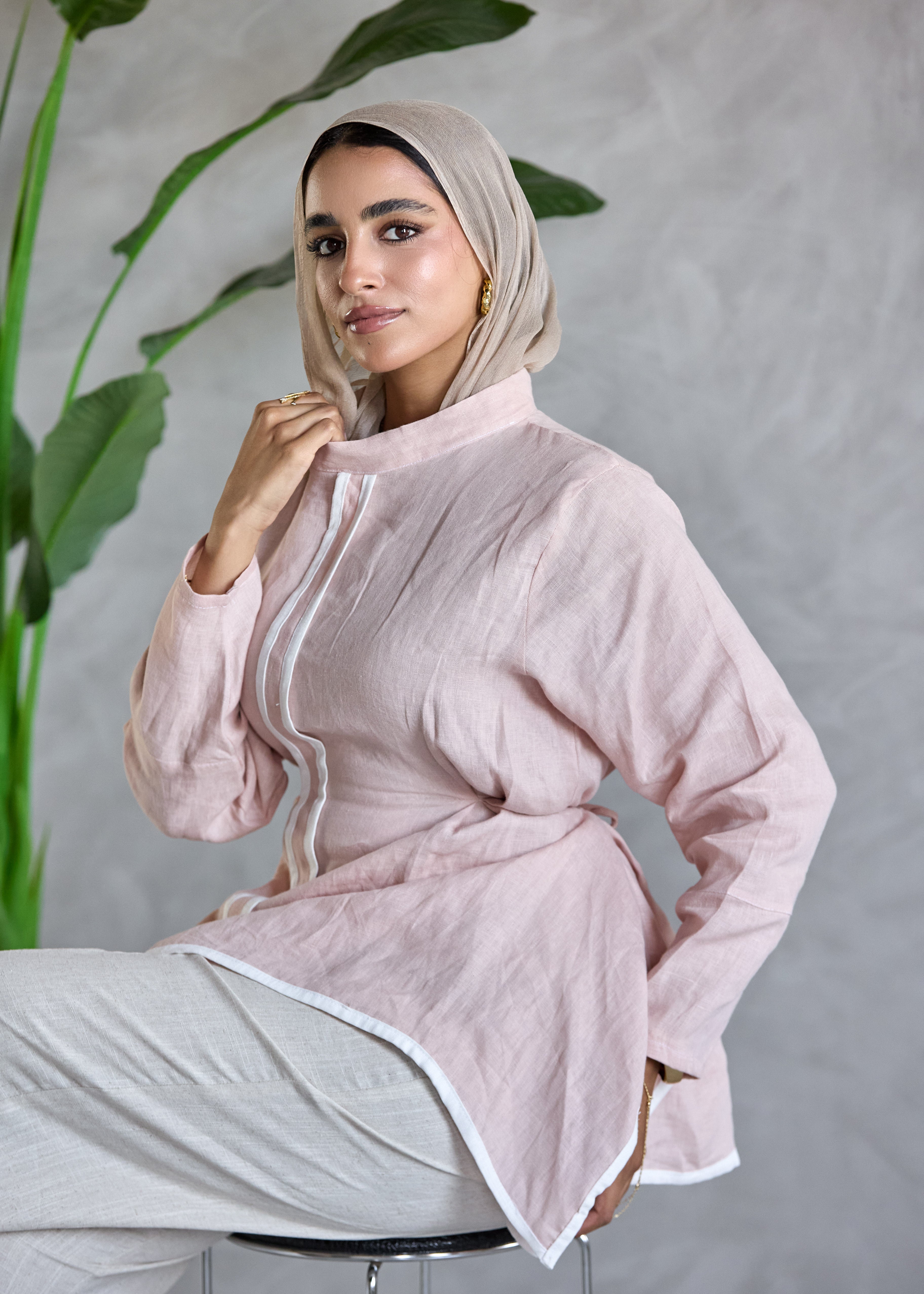 Contrast Line Blouse