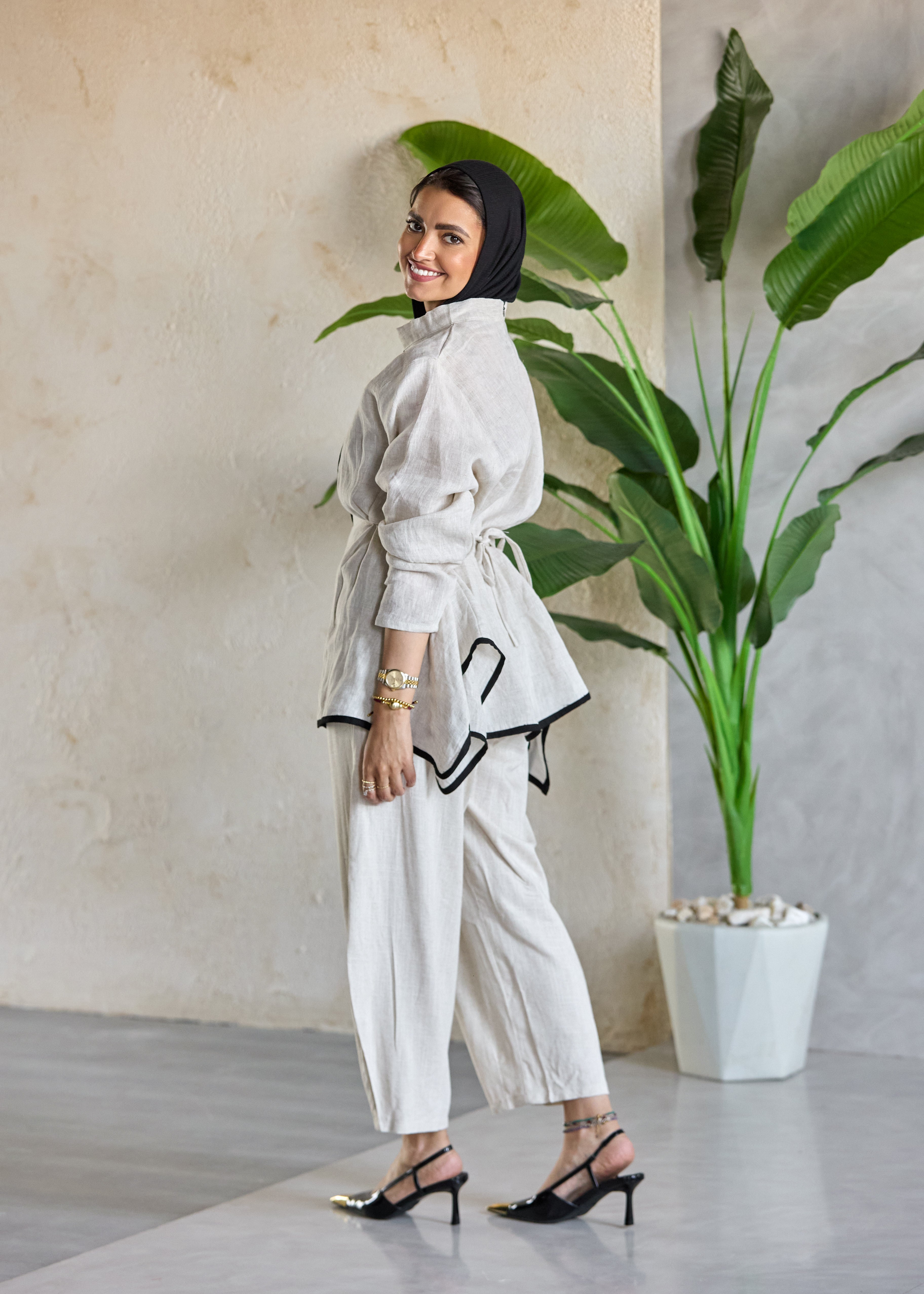 Contrast Line Blouse