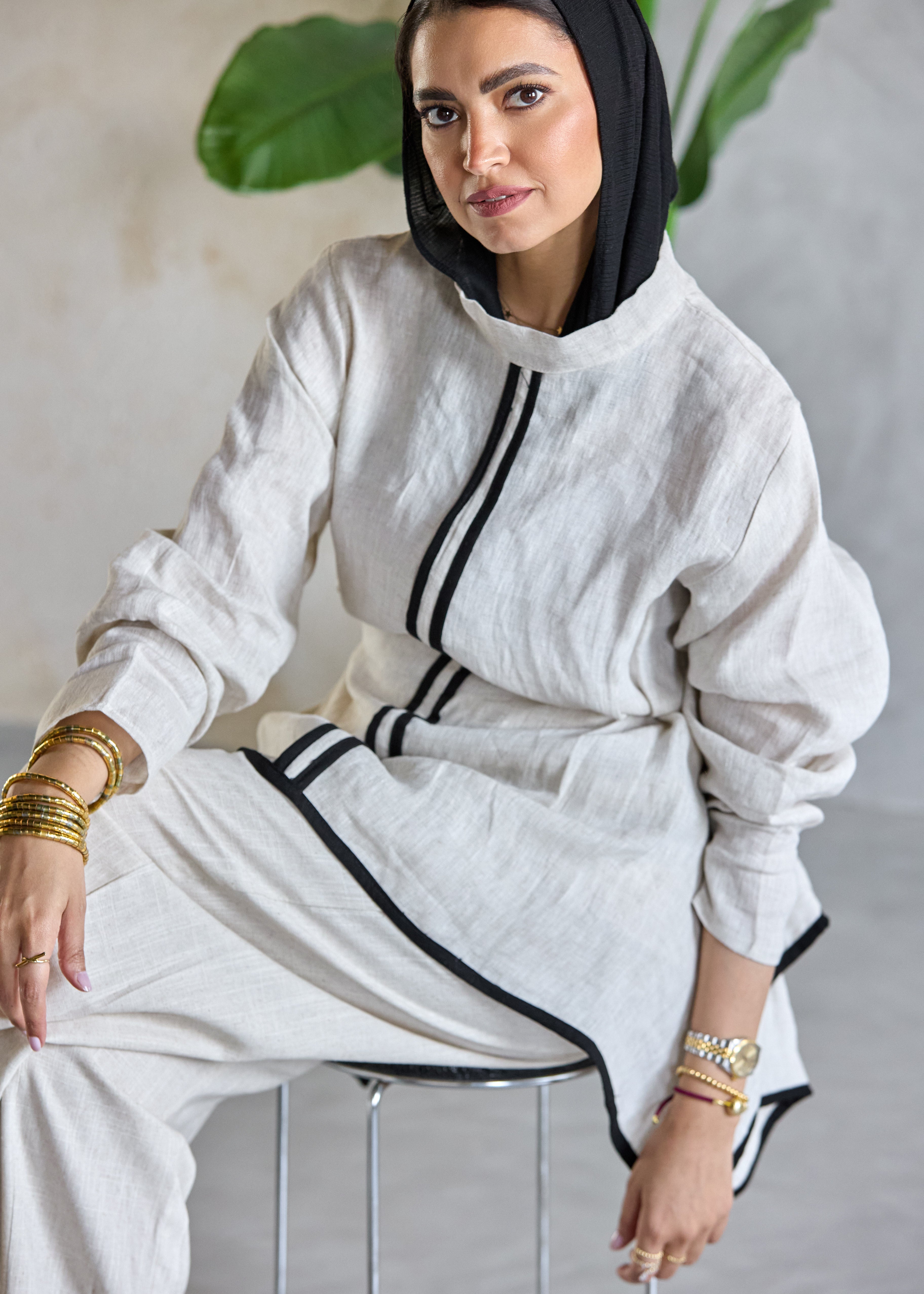Contrast Line Blouse