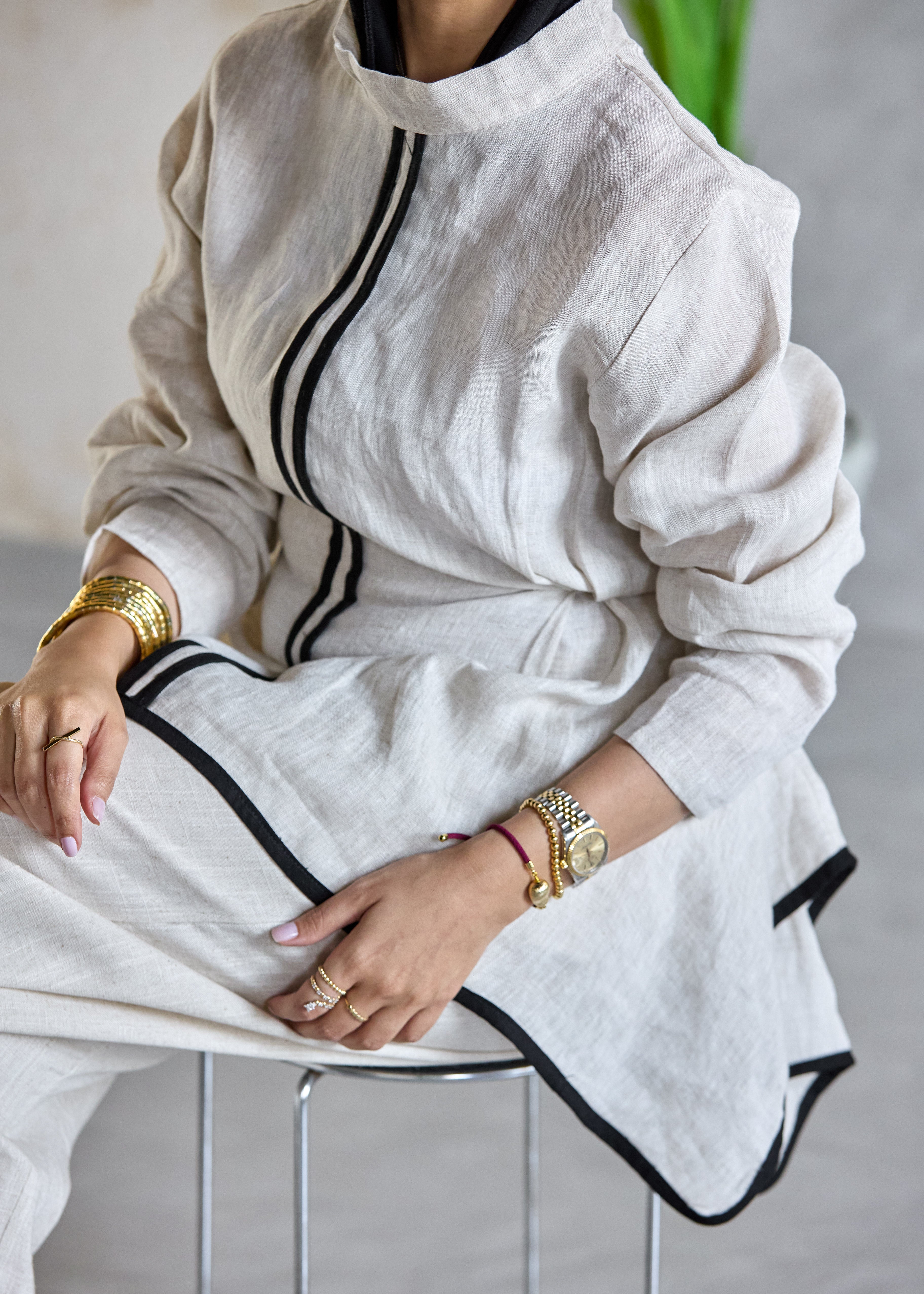 Contrast Line Blouse