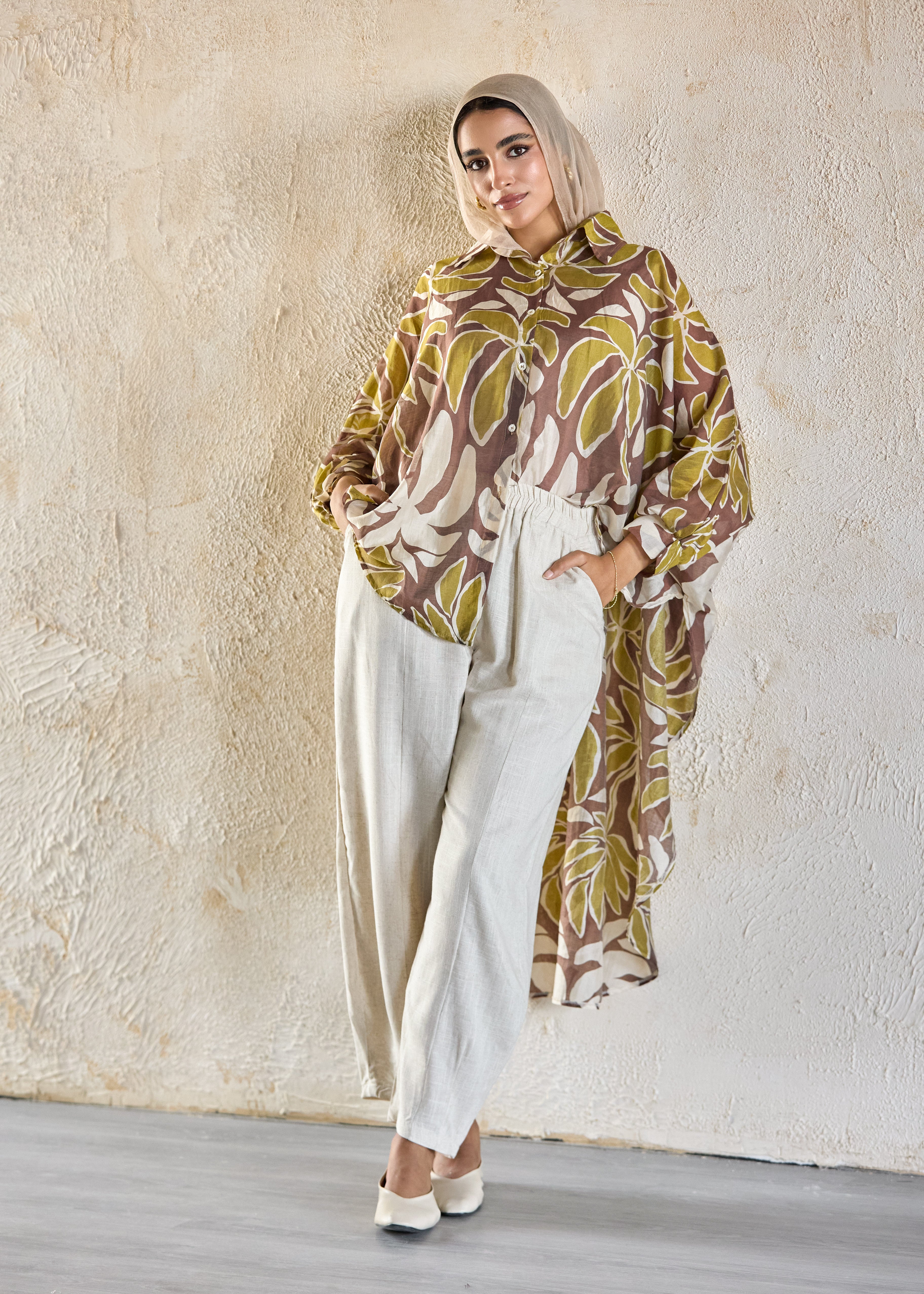 Beige pearl pants