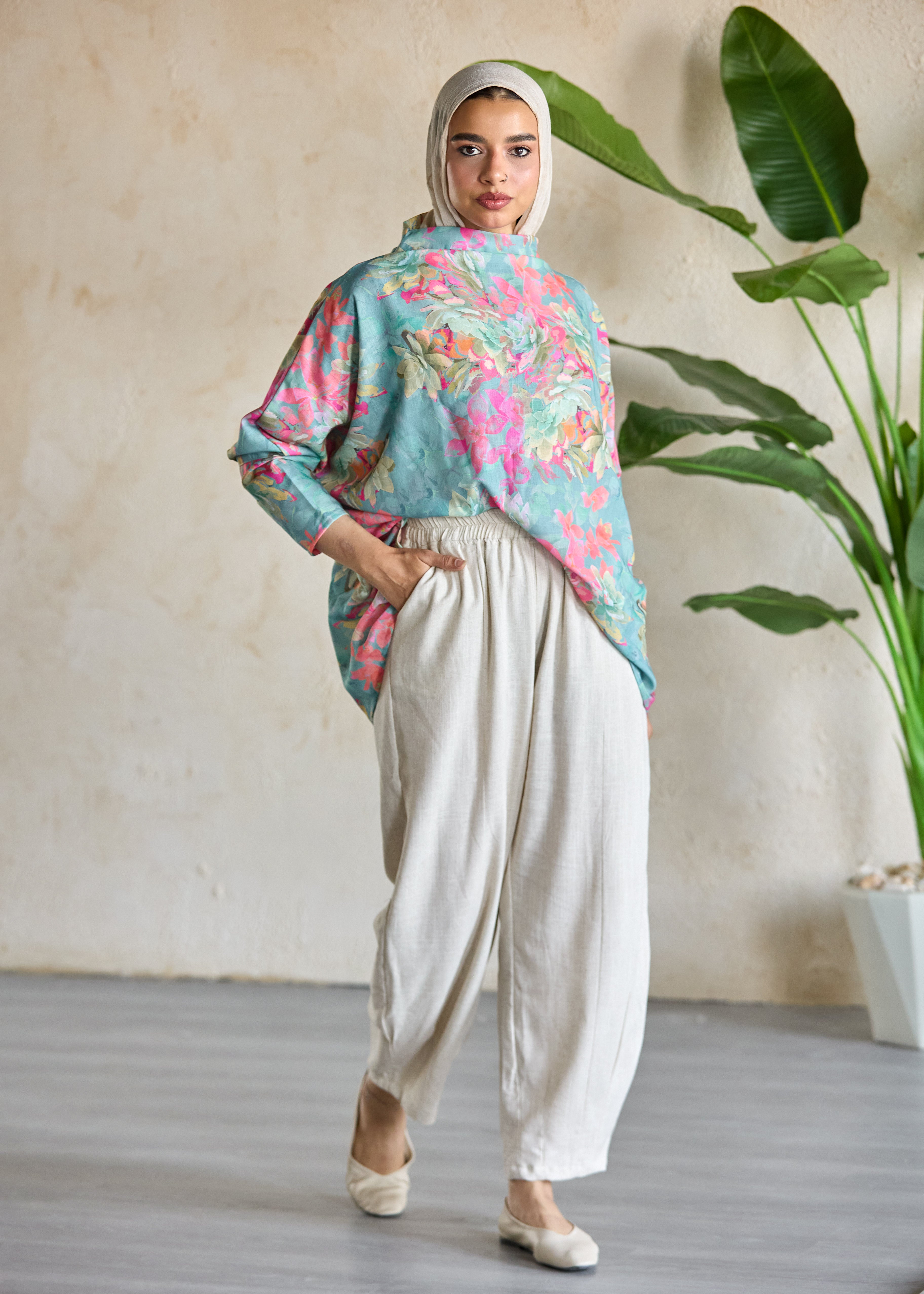 Beige pearl pants