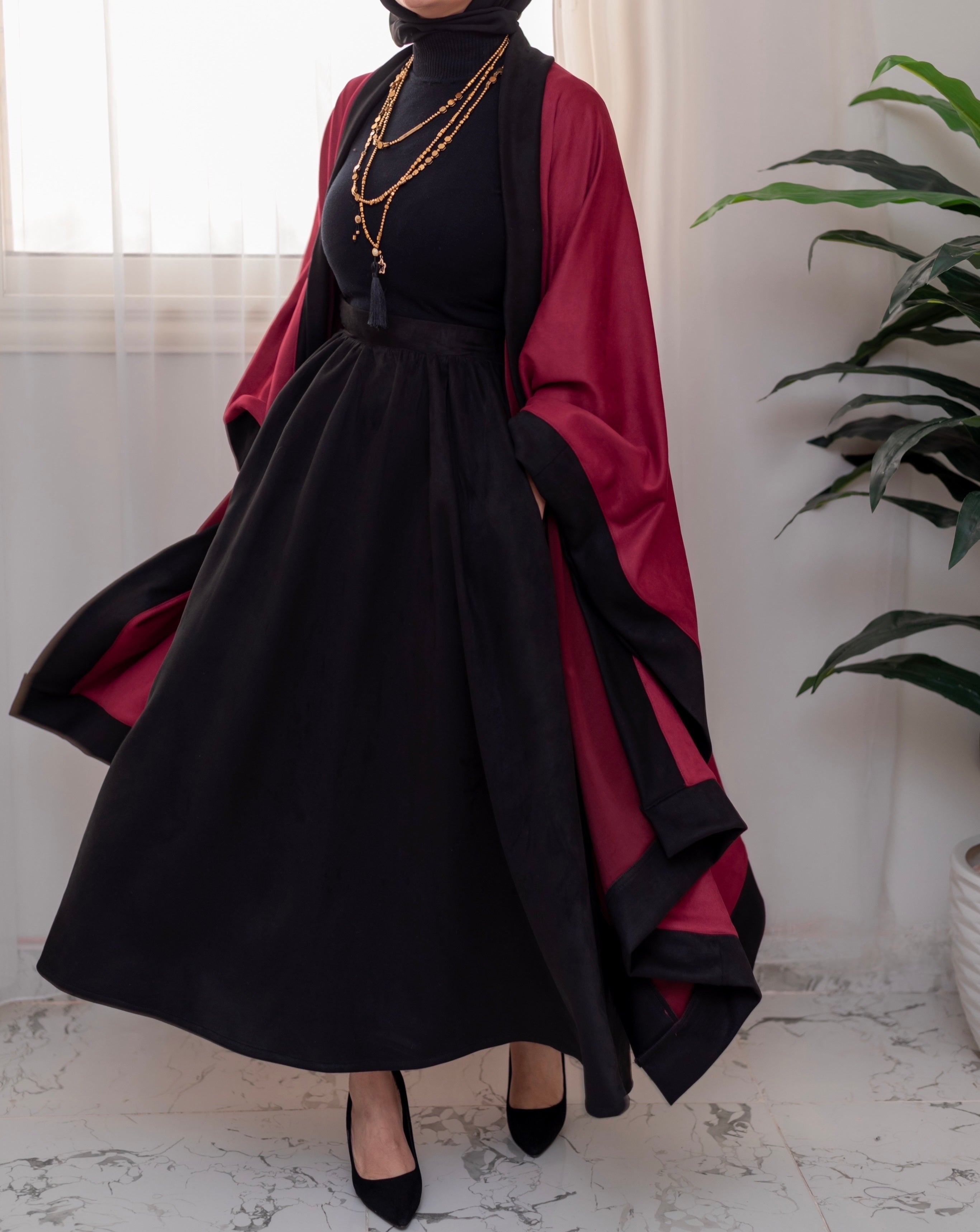 Black suede skirt