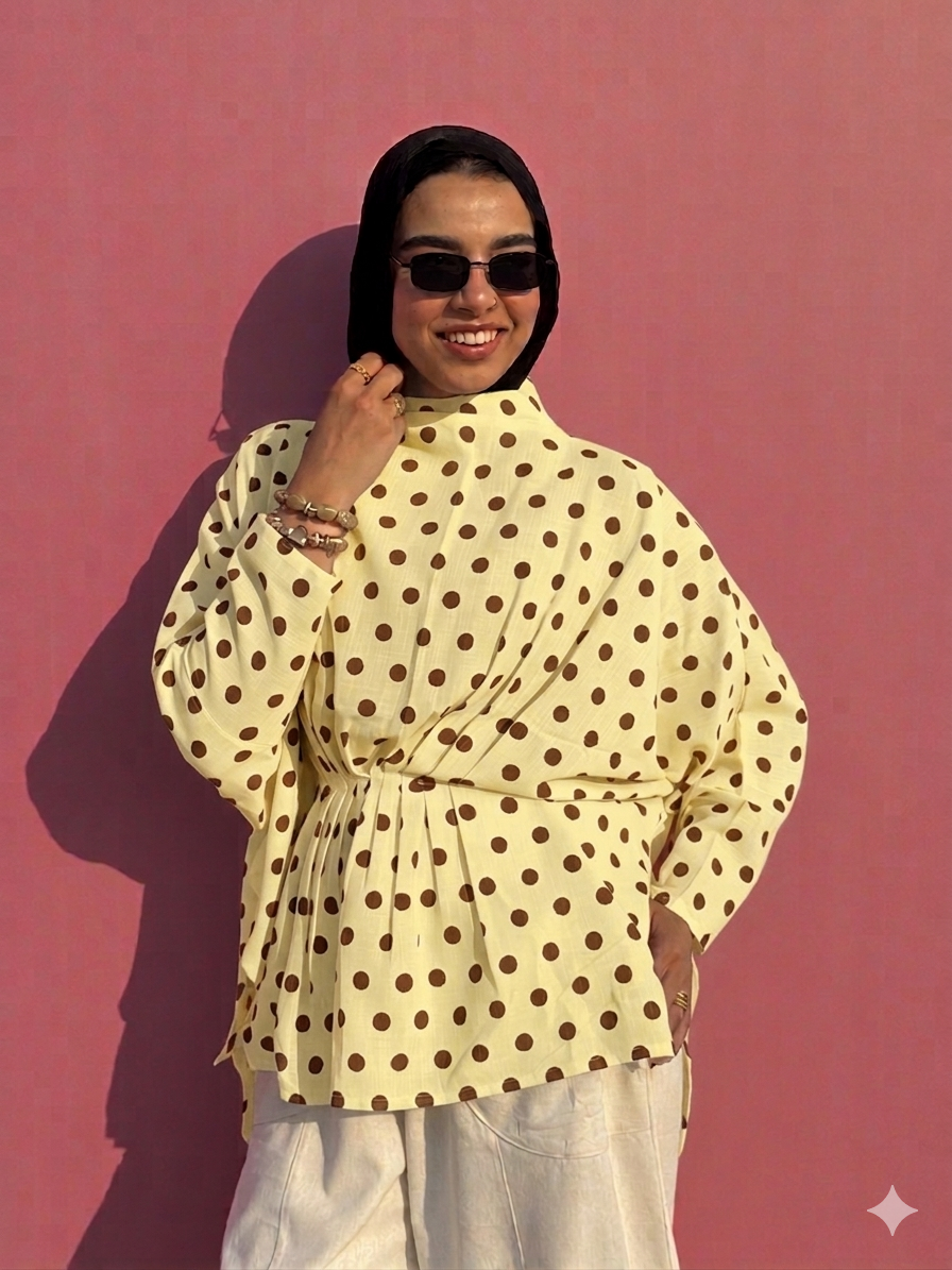Polkadot linen top