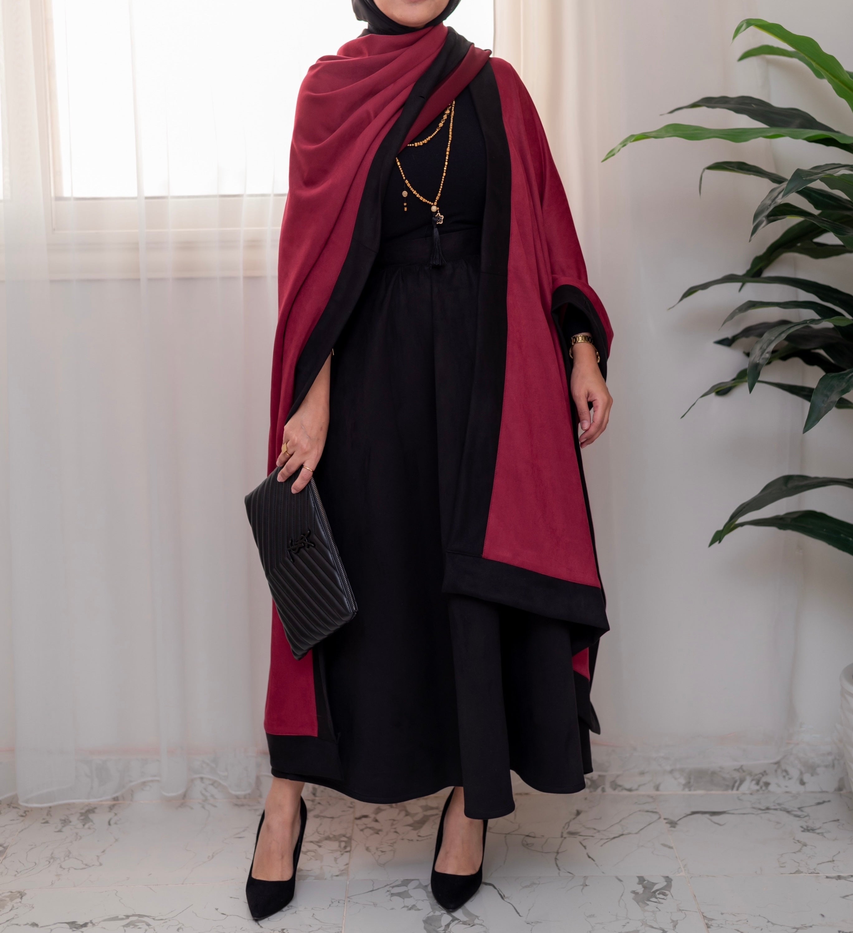 Black suede skirt