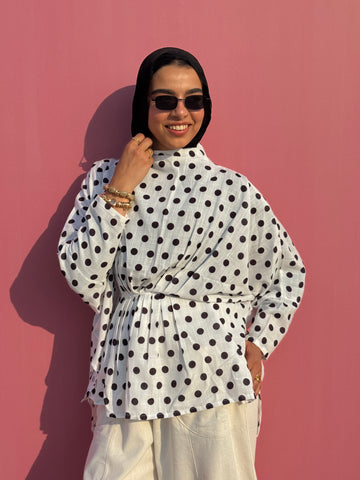 Polkadot linen top