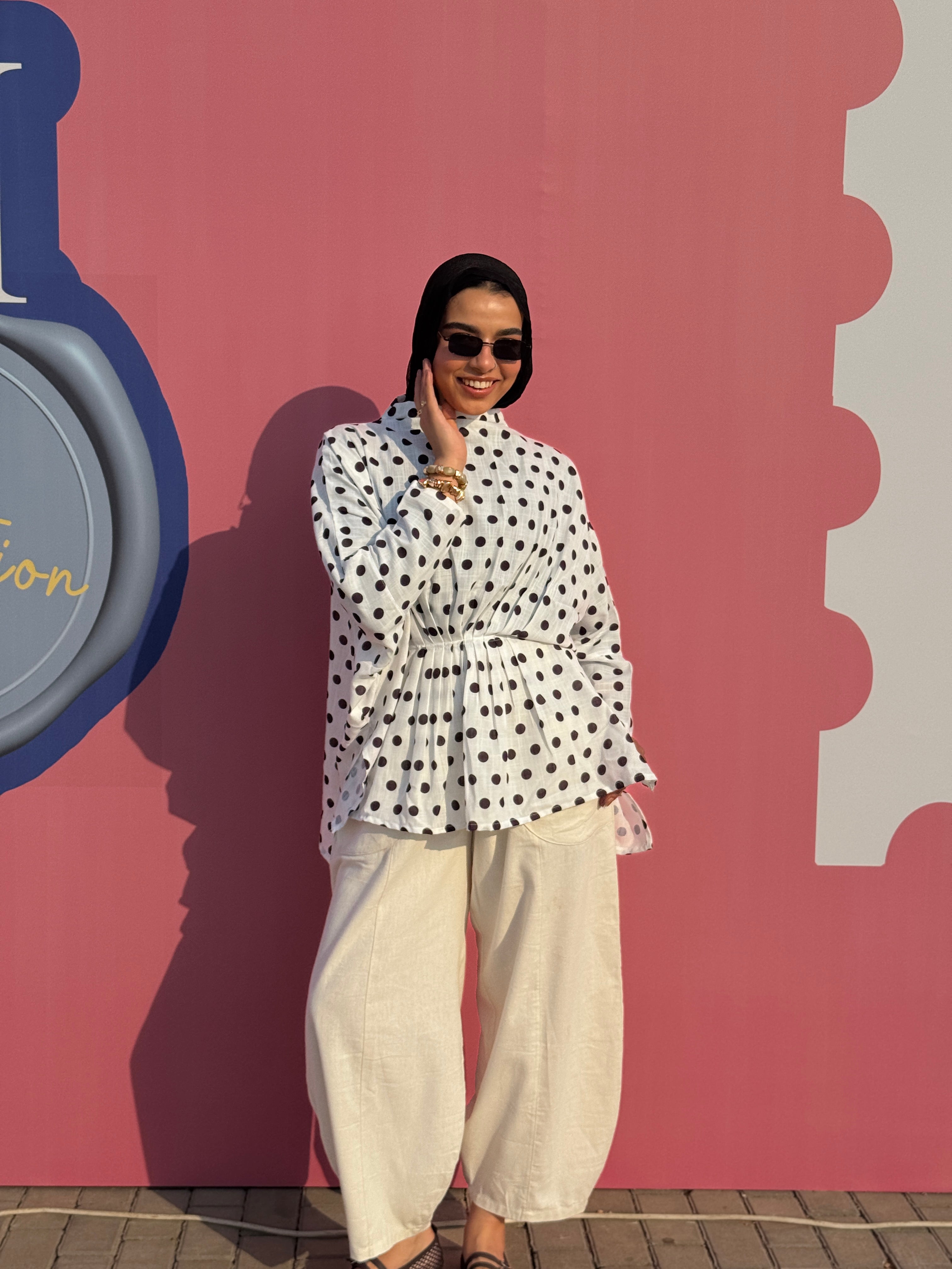 Polkadot linen top