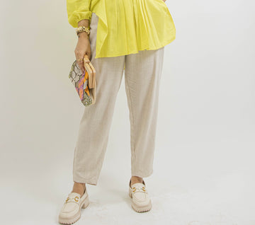 Beige linen pants